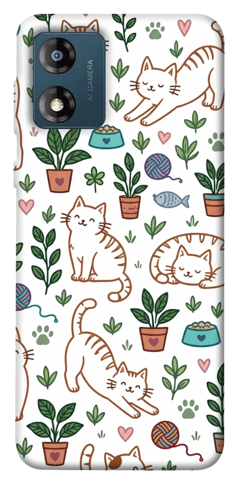 Чехол Cats pattern для Motorola Moto E13