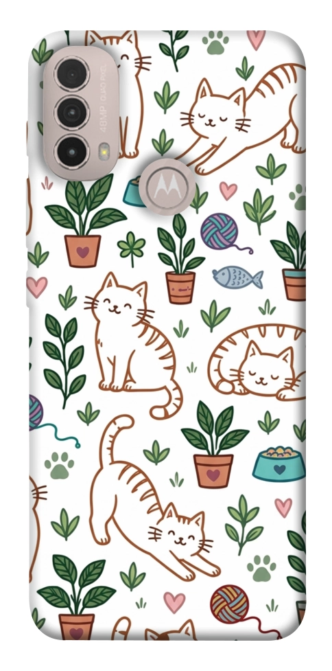 Чехол Cats pattern для Motorola Moto E40
