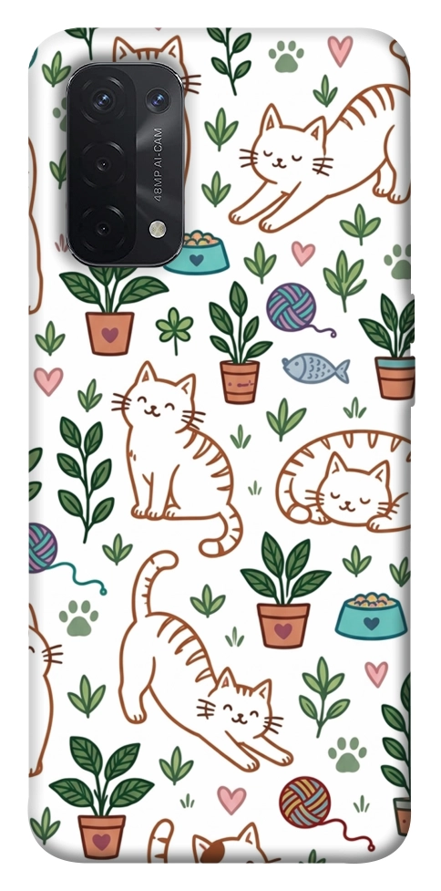 Чохол Cats pattern для Oppo A74 5G