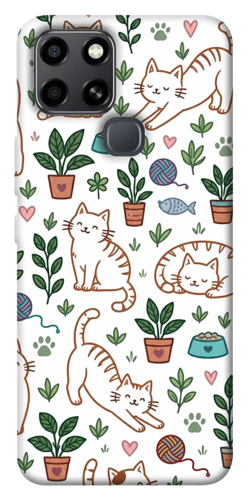 Чехол Cats pattern для Infinix Smart 6