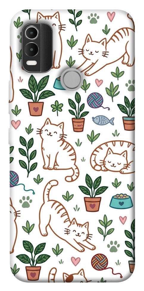 Чохол Cats pattern для Nokia C21 Plus