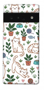 Чехол Cats pattern для Google Pixel 6 Pro