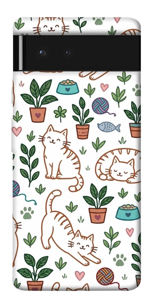 Чехол Cats pattern для Google Pixel 6
