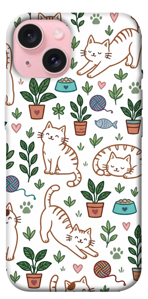 Чехол Cats pattern для iPhone 15