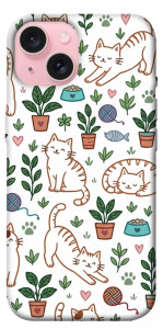 Чехол Cats pattern для iPhone 15