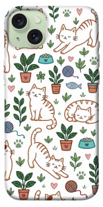 Чехол Cats pattern для iPhone 15 Plus