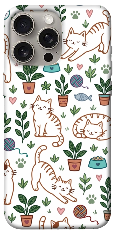 Чехол Cats pattern для iPhone 15 Pro Max