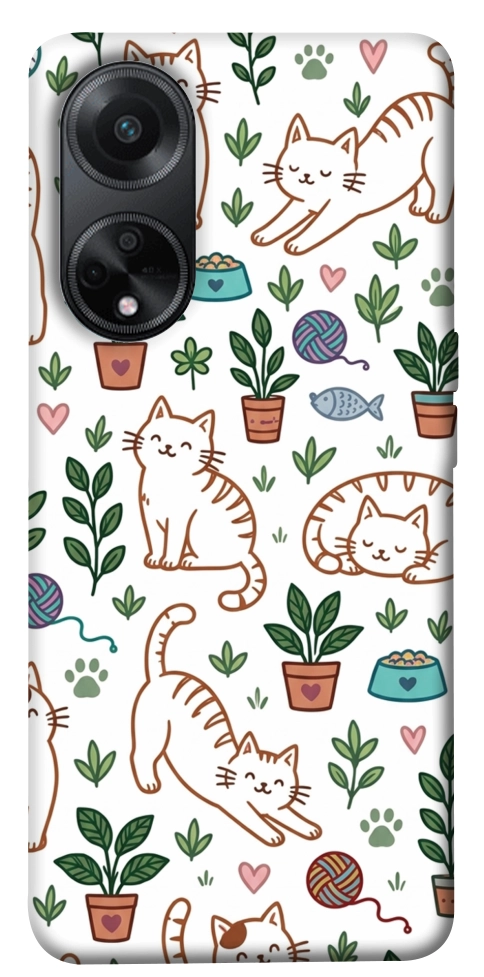 Чехол Cats pattern для Oppo A58 4G