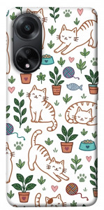 Чехол Cats pattern для Oppo A58 4G