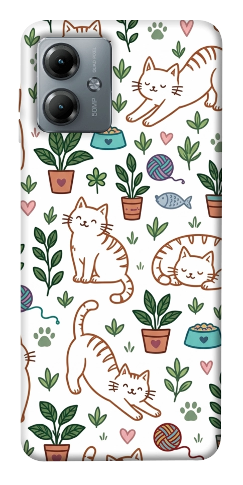 Чехол Cats pattern для Motorola Moto G14