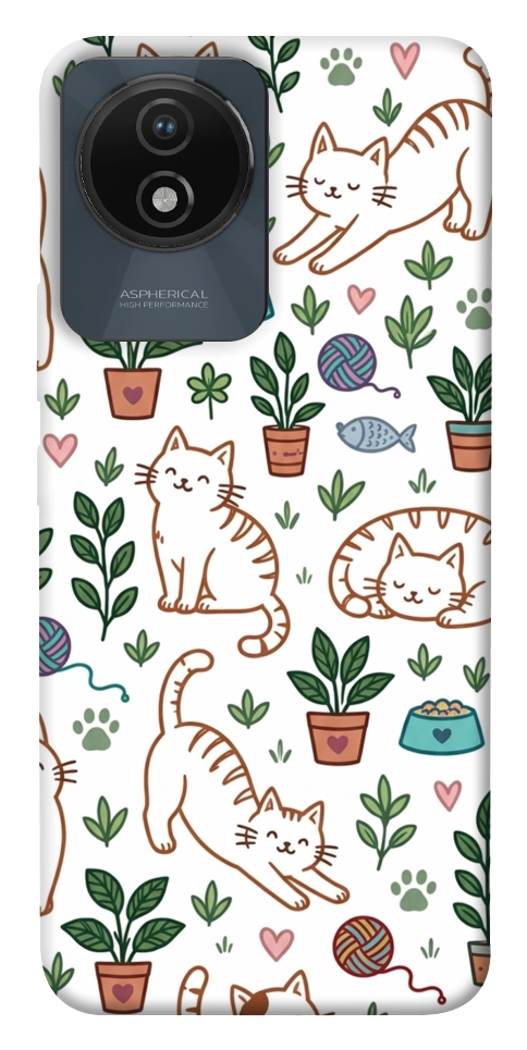 Чехол Cats pattern для Vivo Y02