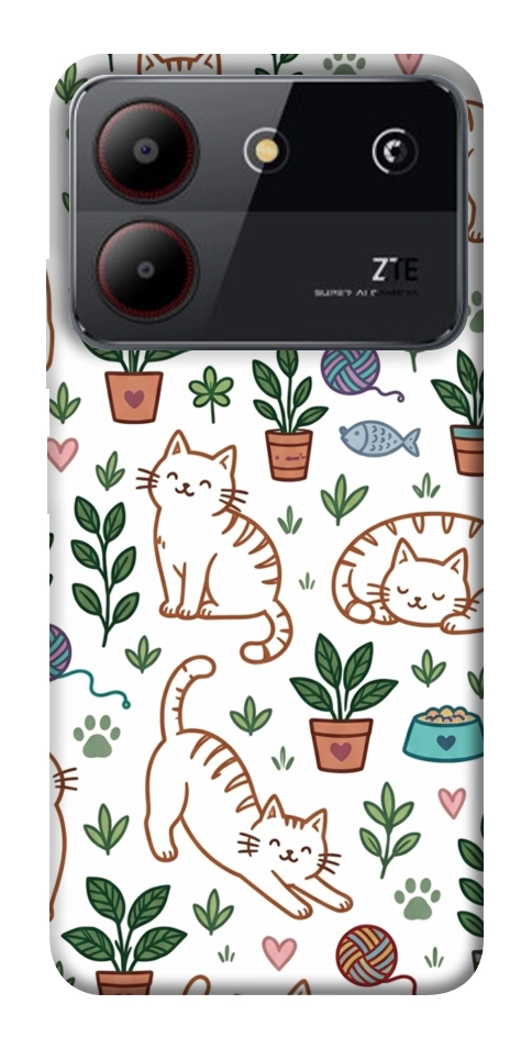 Чехол Cats pattern для ZTE Blade A54 4G