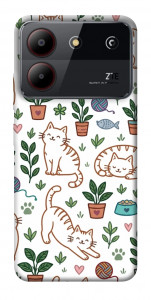 Чехол Cats pattern для ZTE Blade A54 4G
