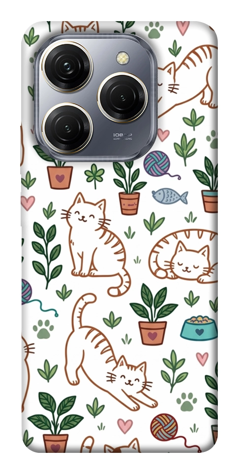 Чохол Cats pattern для TECNO Spark 20 Pro