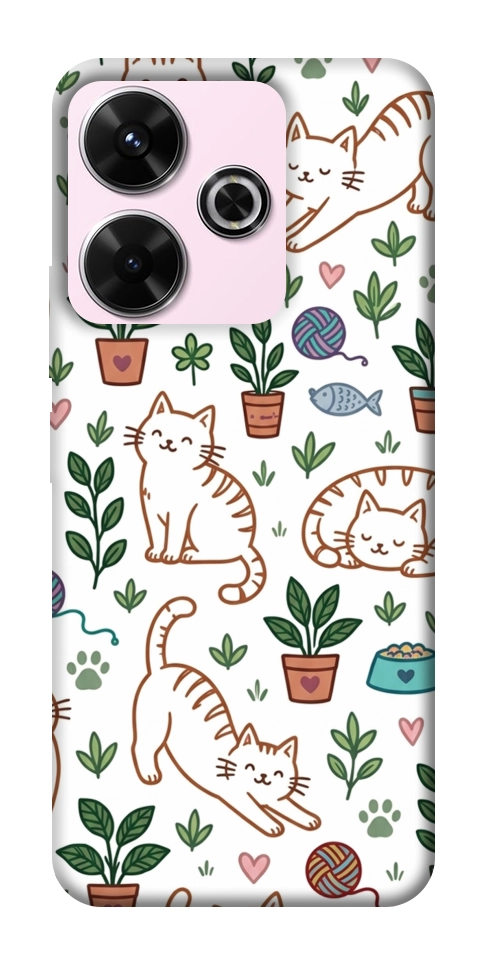 Чехол Cats pattern для Xiaomi Redmi 13 4G