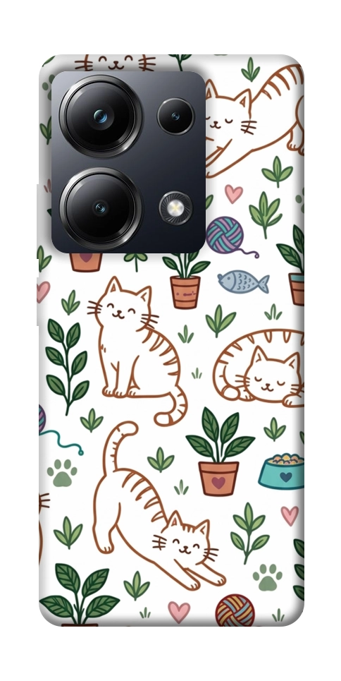 Чехол Cats pattern для Xiaomi Poco M6 Pro 4G