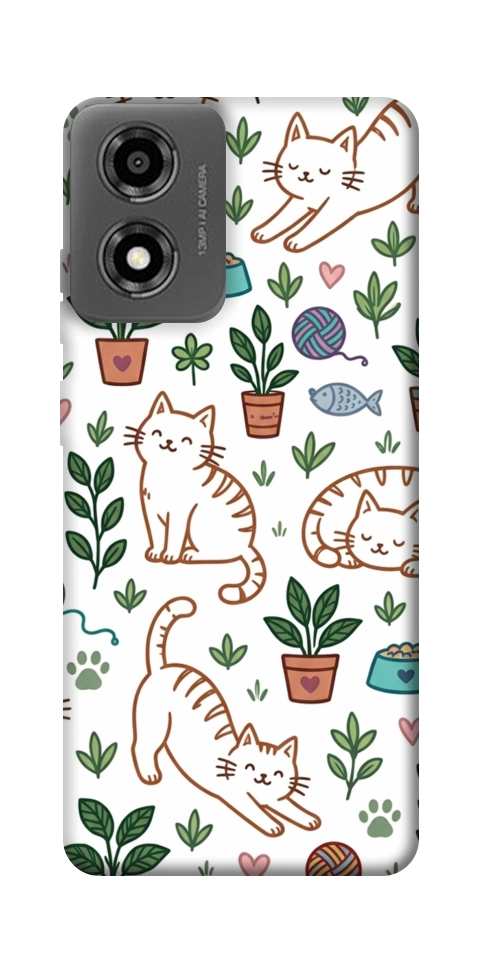Чехол Cats pattern для Motorola Moto E14