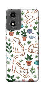 Чехол Cats pattern для Motorola Moto E14