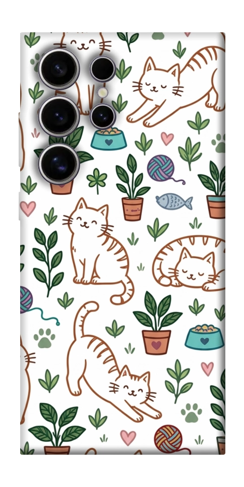 Чехол Cats pattern для Galaxy S25 Ultra