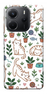 Чехол Cats pattern для Xiaomi Redmi Note 14 4G (Int. version)