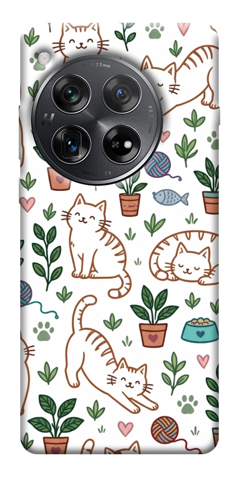 Чехол Cats pattern для OnePlus 12