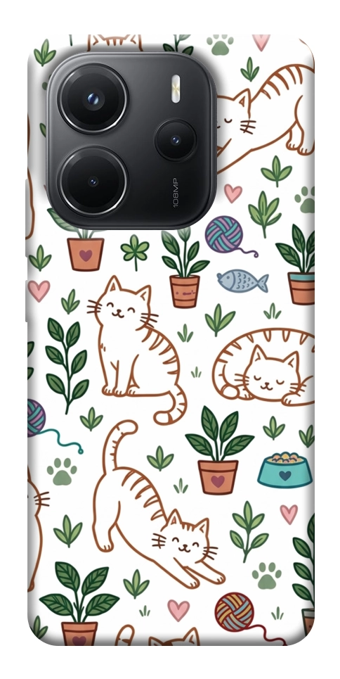 Чехол Cats pattern для Xiaomi Redmi Note 14 4G (Europe version)