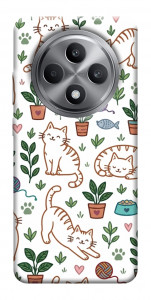 Чехол Cats pattern для Oppo Reno 12 F 4G
