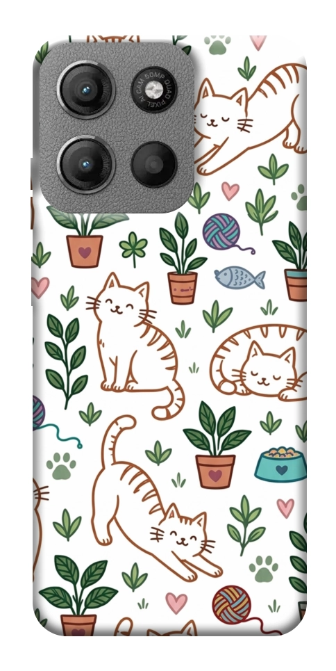 Чехол Cats pattern для Motorola Moto G15 4G
