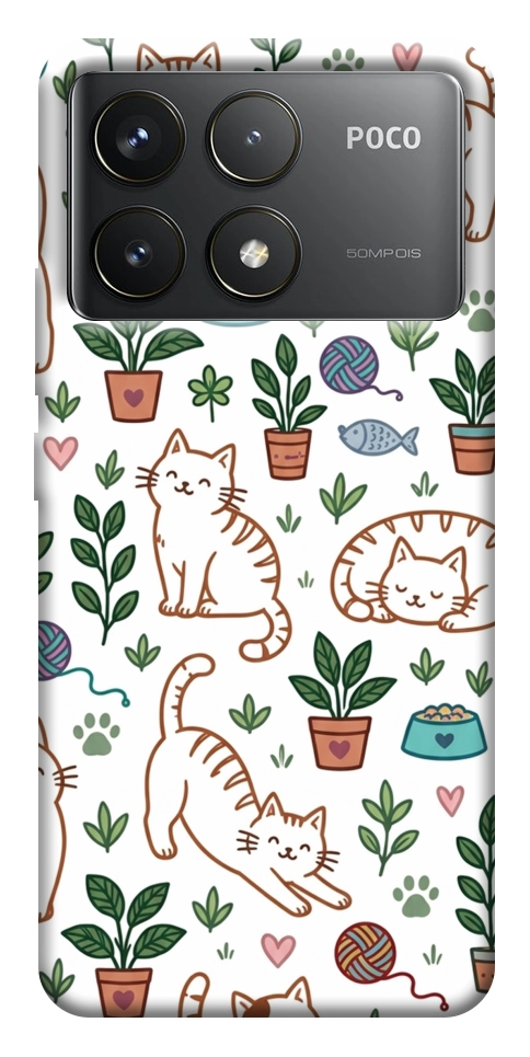 Чехол Cats pattern для Xiaomi Poco F6 Pro