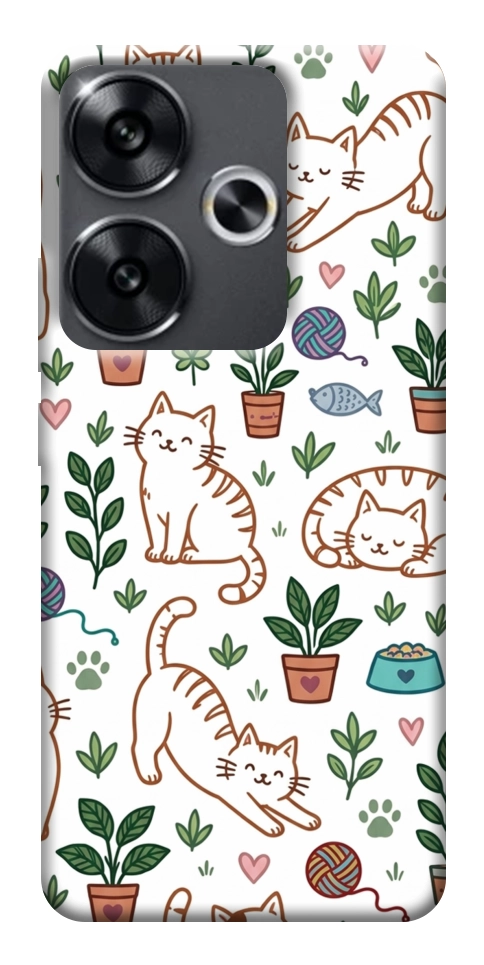 Чехол Cats pattern для Xiaomi Poco F6