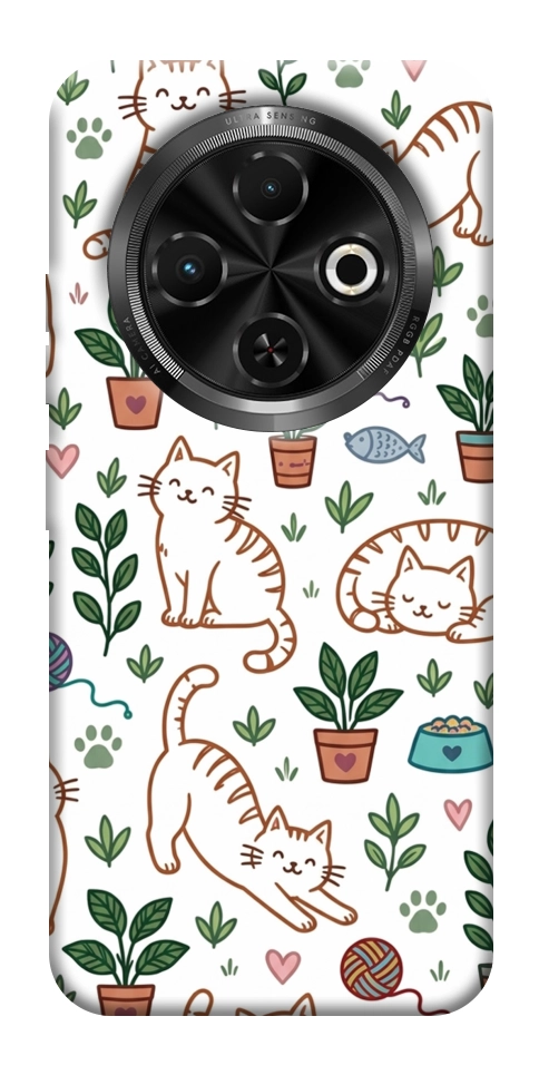 Чехол Cats pattern для TECNO Spark 30C (KL5n)