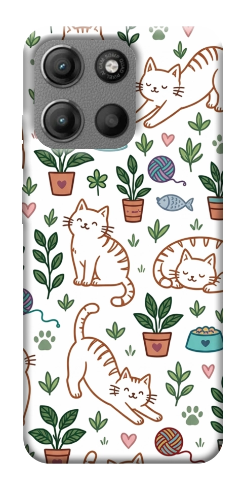 Чехол Cats pattern для Motorola Moto G15 Power