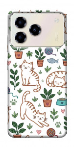 Чехол Cats pattern для ZTE Blade A76 4G