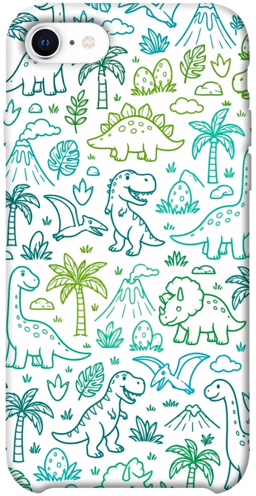 Чехол Dino pattern для iPhone SE (2020)