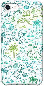 Чехол Dino pattern для iPhone SE (2020)