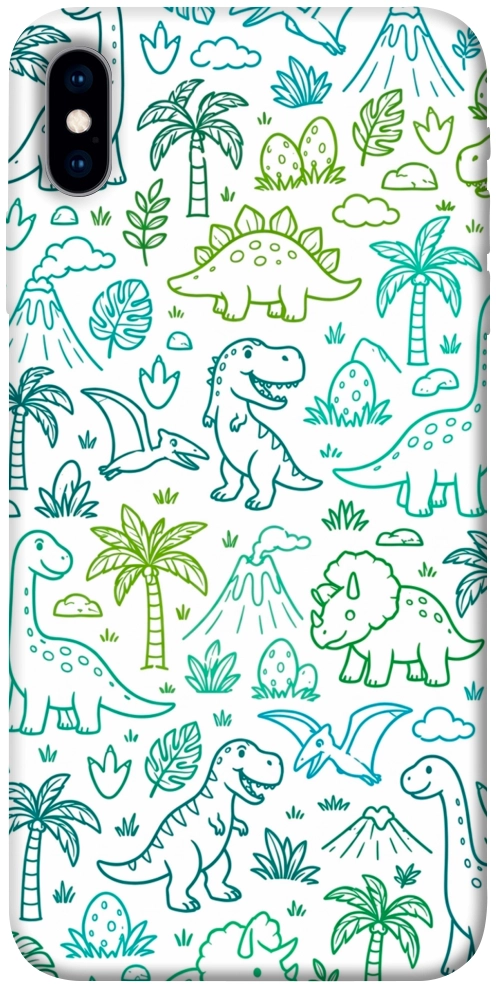 Чехол Dino pattern для iPhone XS