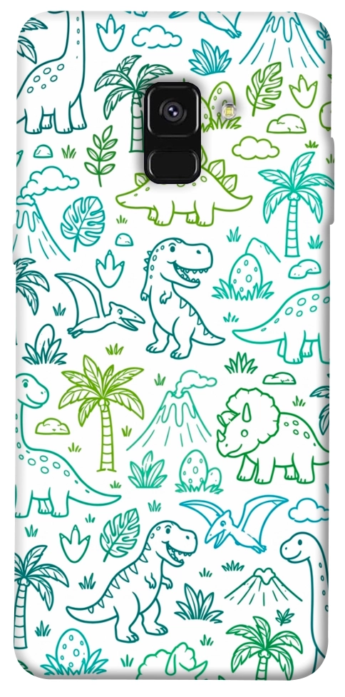 Чехол Dino pattern для Galaxy A8 (2018)