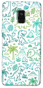 Чехол Dino pattern для Galaxy A8 (2018)