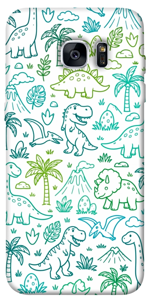 Чехол Dino pattern для Galaxy S7 Edge