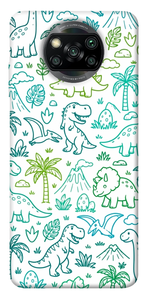 Чехол Dino pattern для Xiaomi Poco X3 NFC