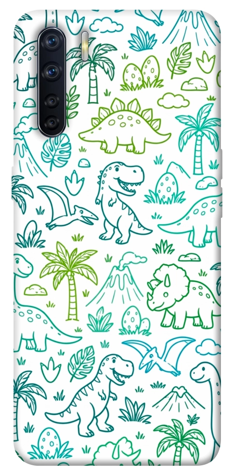Чехол Dino pattern для Oppo A91