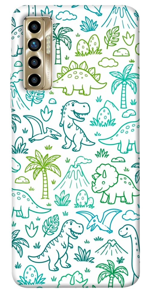 Чохол Dino pattern для TECNO Camon 17P