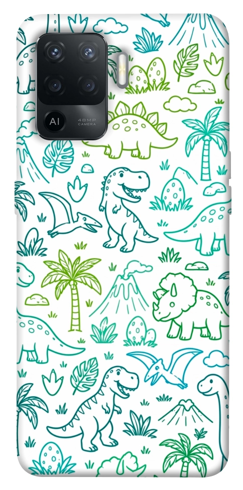 Чехол Dino pattern для Oppo Reno 5 Lite