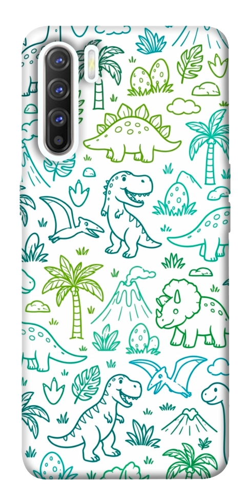 Чехол Dino pattern для Oppo Reno 3
