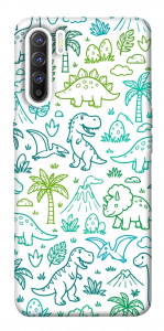 Чехол Dino pattern для Oppo Reno 3
