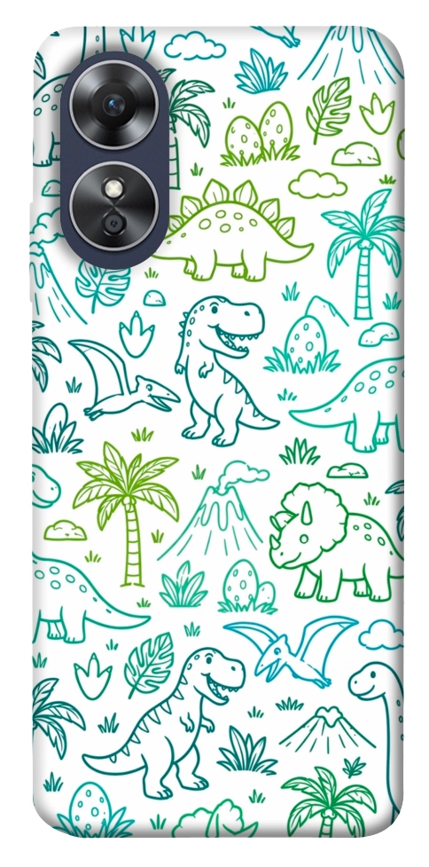 Чехол Dino pattern для Oppo A17