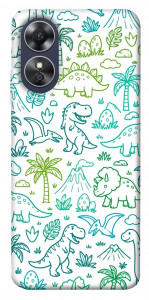 Чехол Dino pattern для Oppo A17