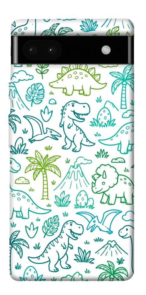 Чехол Dino pattern для Google Pixel 6A