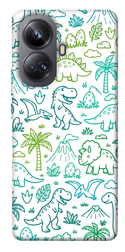 Чехол Dino pattern для Realme 10 Pro+