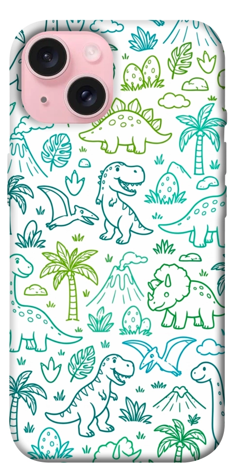 Чехол Dino pattern для iPhone 15